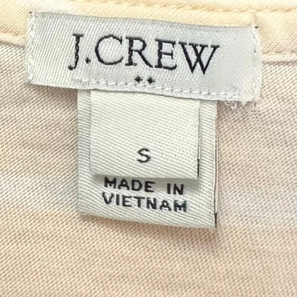 J. Crew Embroidered Overlay Striped Tank Top Peach Cream J2969 Size S